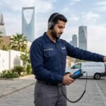 كشف تسربات المياه في حي الصحافة بالرياض