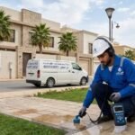 كشف تسربات المياه في حي التعاون بالرياض
